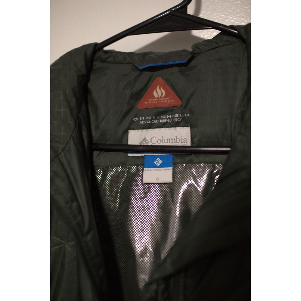 Columbia Mens Small Green Insulated Quilted Puffer Jacket Hooded - Picture 4 of 7